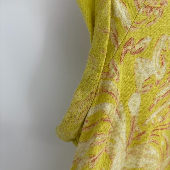 Anthropologie pilcro Yellow Floral springtime Short Sleeve Tee size large - Picture 5 of 15